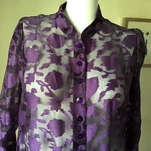 Windsmoor top and long sheer jacket %100 silk